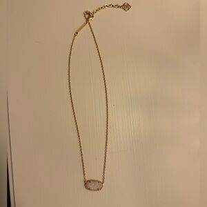 Kendra Scott Elisa Rose Gold Pendant Necklace in Iridecent Drusy